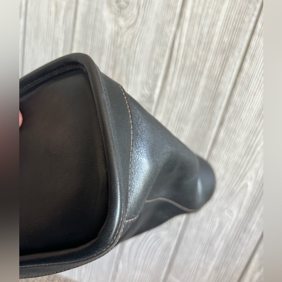 Vintage Coach Bleecker Street handbag. Made in USA 🇺🇸 outside pocket, dk gray - Picture 8 of 15